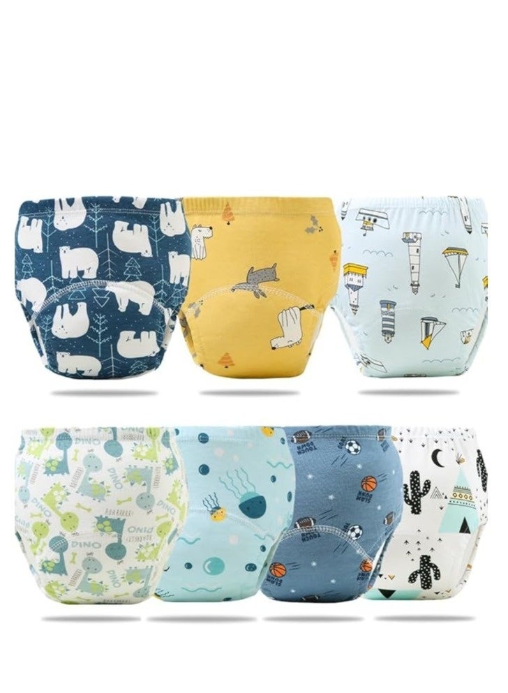 7 Packs Absorption Toddler Training Pants 100% Cotton Training Pants Reusable Potty Training Underwear For Boys Toddler Boy Underwear Training Underwear Potty Training Pants - Image 1