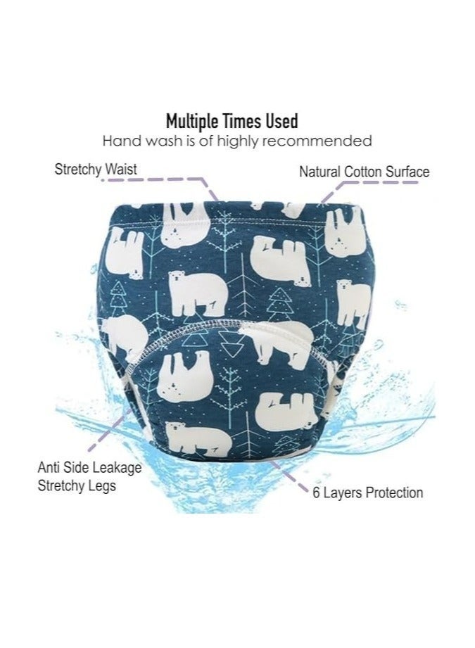 7 Packs Absorption Toddler Training Pants 100% Cotton Training Pants Reusable Potty Training Underwear For Boys Toddler Boy Underwear Training Underwear Potty Training Pants - Image 2