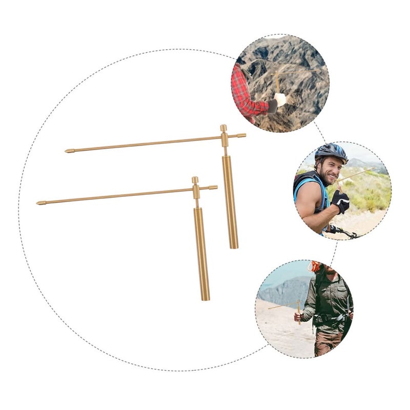 مجموعة قضبان نحاسية متميزة للكشف عن المياه، مكونة من قطعتين، مزودة بمقابض مريحة للاستخدام في التنقيب الخارجي. - Image 5