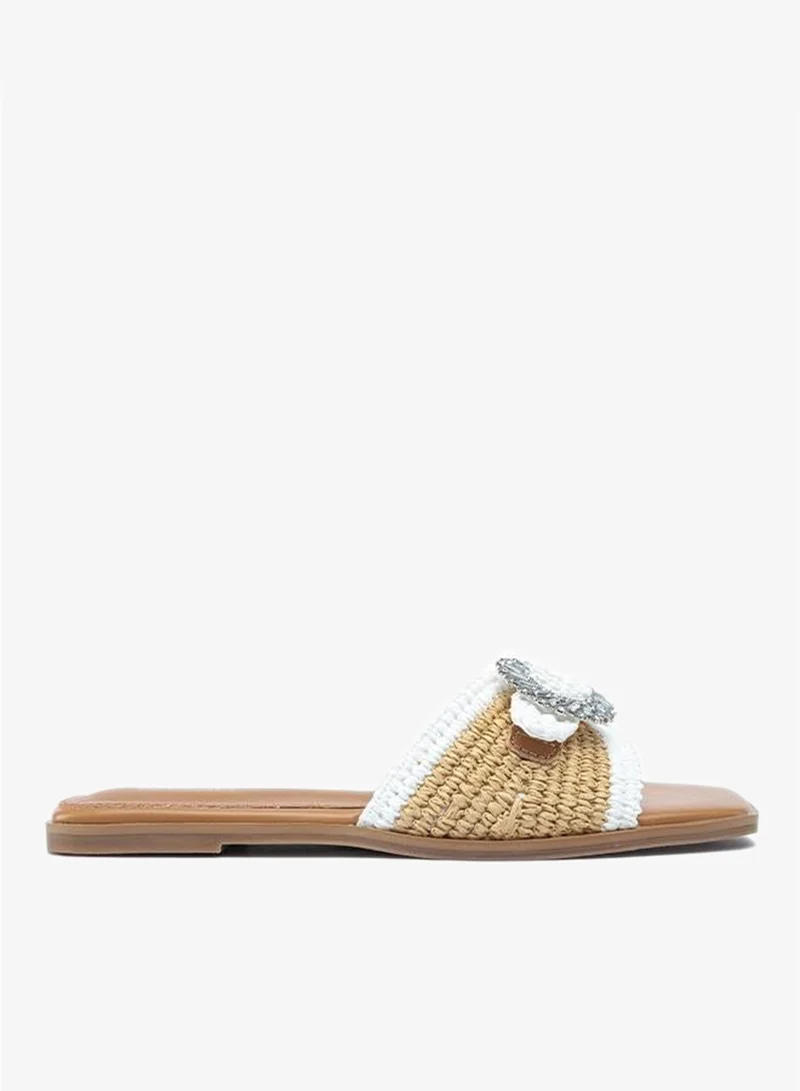 فايور Stylish Embellished Woven Slide AJ 017