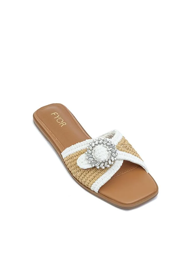 فايور Stylish Embellished Woven Slide AJ 017