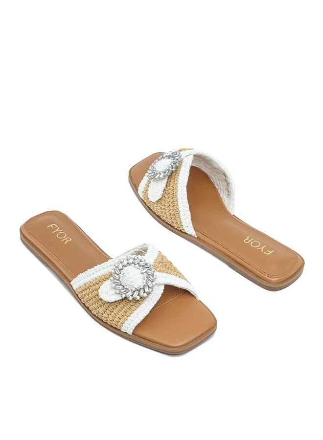 Fyor  Stylish Embellished Woven Slide AJ 017 for Women | Best Price UAE