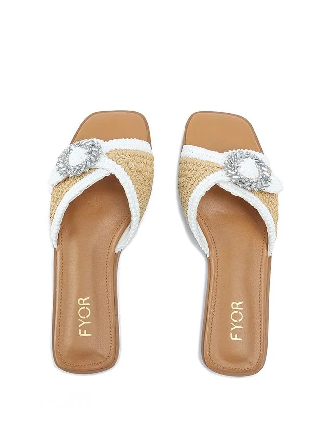 Fyor  Stylish Embellished Woven Slide AJ 017 for Women | Best Price UAE