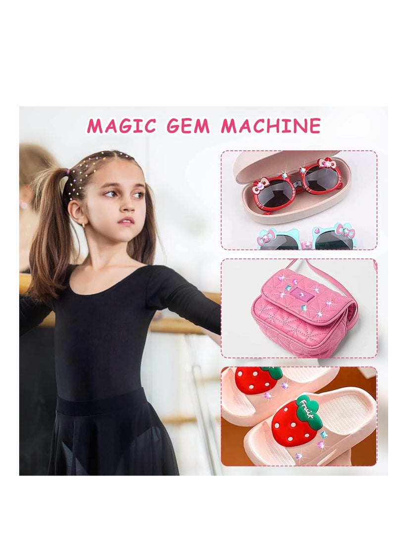 MAGIC VAULT طقم تزيين الشعر، طقم تزيين الماس، آلة شعر الماس لتزيين ملابس الأطفال، الإكسسوارات، فن الأظافر، القرطاسية، هدية للفتيات - Image 5