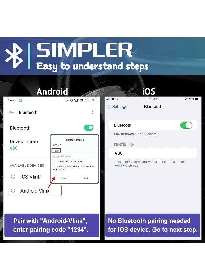 Vgate iCar Pro 2S Bluetooth 5.2 OBD2 Car Scan Tool for iPhone, Android, and Windows - Image 3