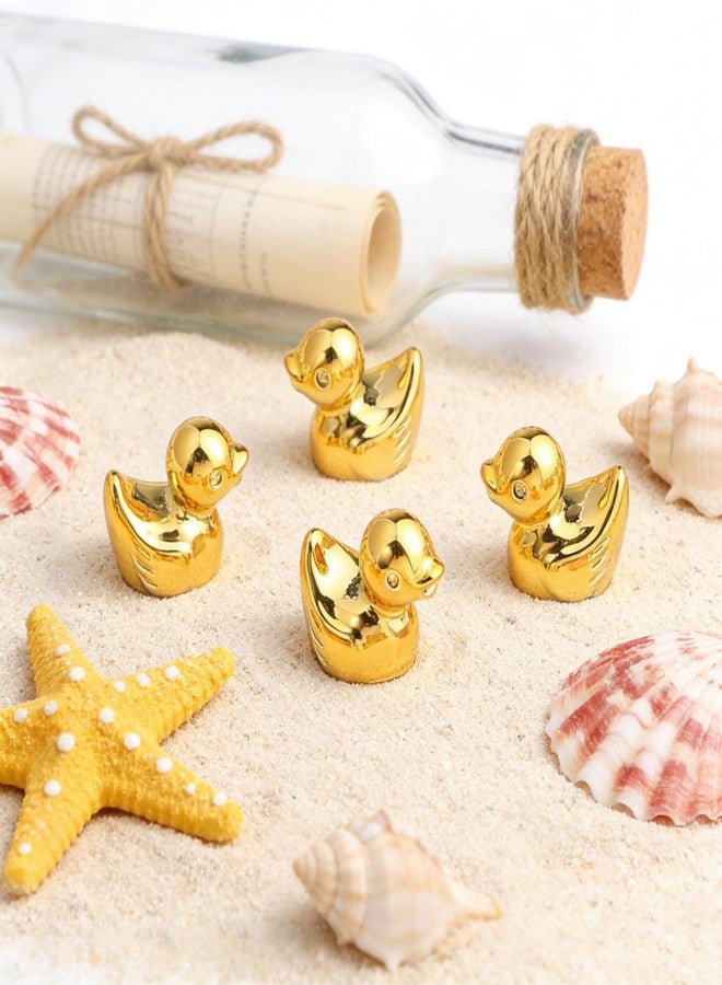 Xosjska 30 PCS Golden Mini Resin Ducks, 1.5cm/0.59" Golden Tiny Ducks Figurines Little Duck Statue Gold Duck Mini Resin Figurines for Micro Landscape, Cake Decoration, Potted Plants DIY Craft Charms - Image 4