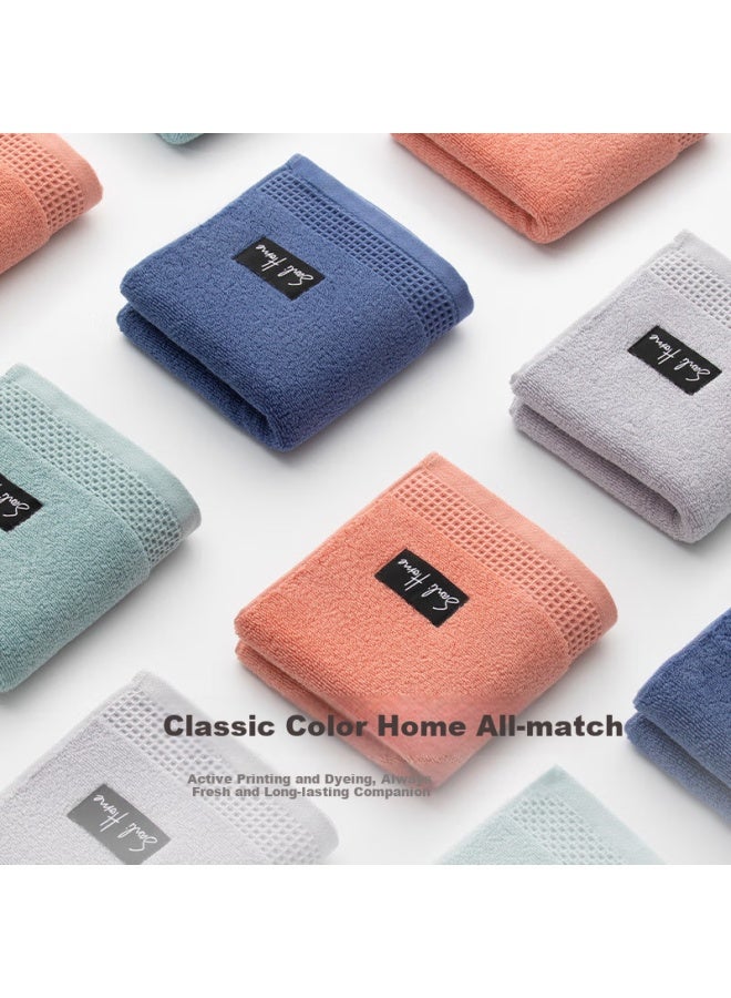 Sanli 7a Antibacterial 100% Thickened Cotton Towel Class A Men's Face Washing Water Absorbing Large Towel Blue + Gray - Image 2