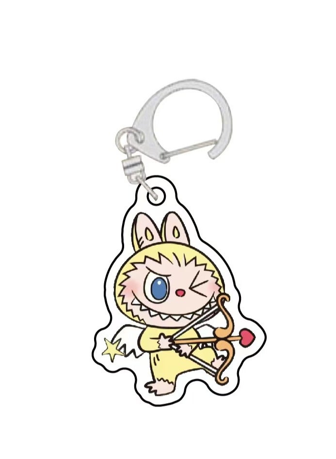 Generic LABUBU Acrylic Keychain Quirky Monster Double-Sided Cartoon Charm Accessories for Backpacks, Luggage & Gift Decor 