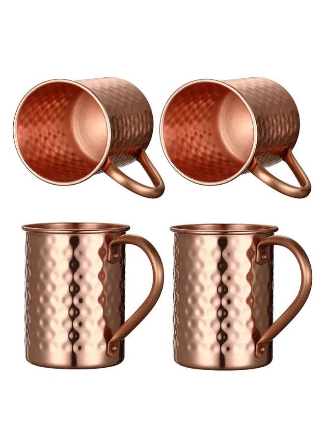 بواو مجموعة هدايا BOAO مجموعة أكواب موسكو مول من النحاس الصلب سعة 16 أونصة، أكواب من النحاس النقي 100٪، شكل أسطواني، مصنوعة يدويًا. - Image 2