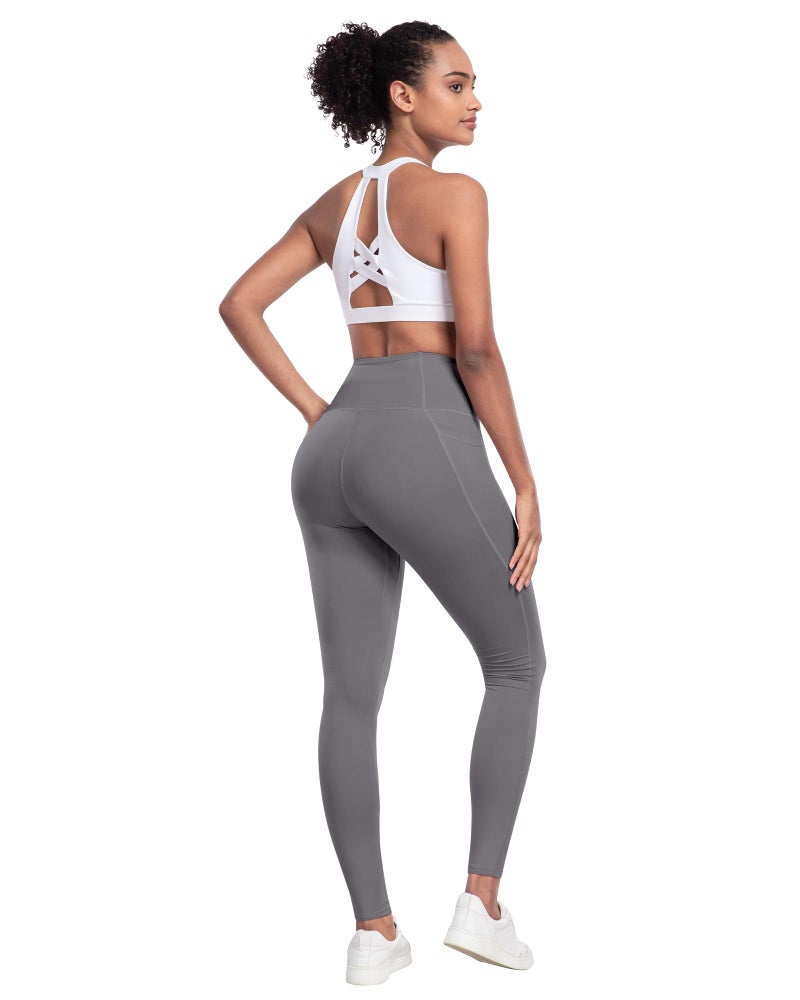 LZYVOO Leggings with Pockets for Women, 6 Packs Soft High Waisted Tummy Control Workout Yoga Pants(4BlackDGrayLGray-M) - Image 5