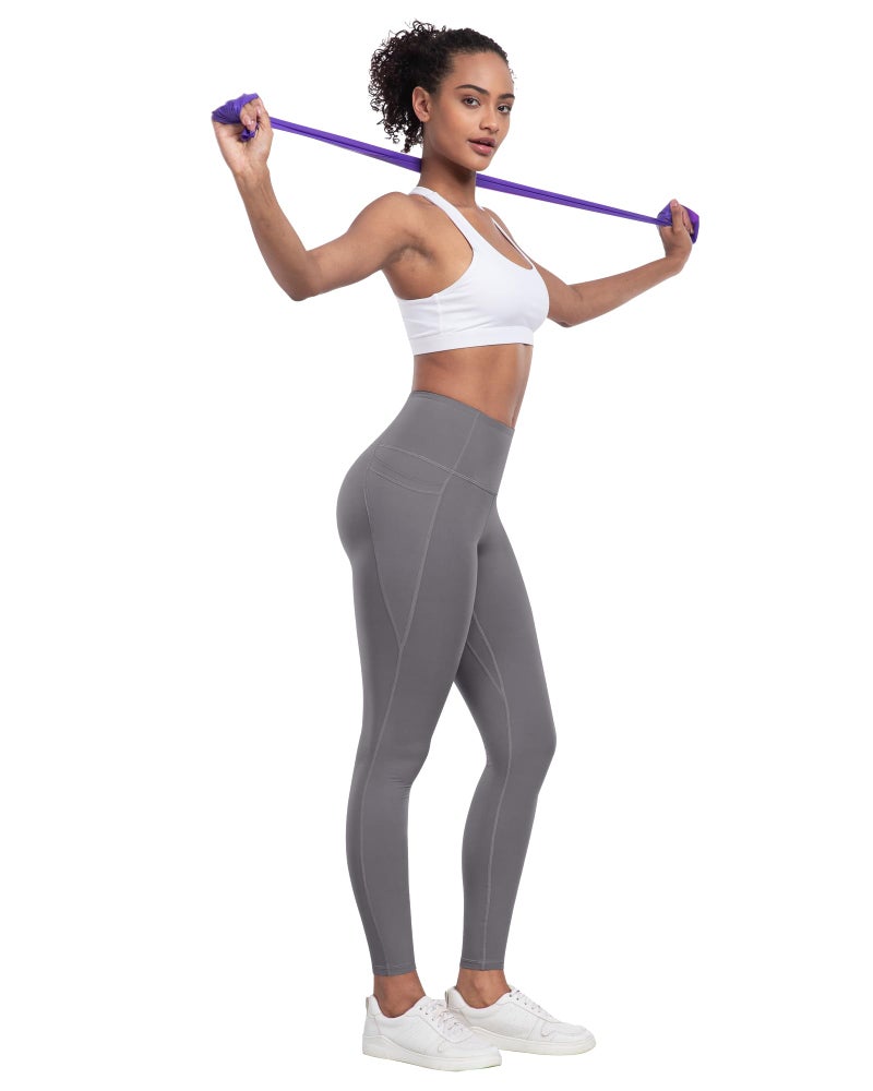 LZYVOO Leggings with Pockets for Women, 6 Packs Soft High Waisted Tummy Control Workout Yoga Pants(4BlackDGrayLGray-M) - Image 4