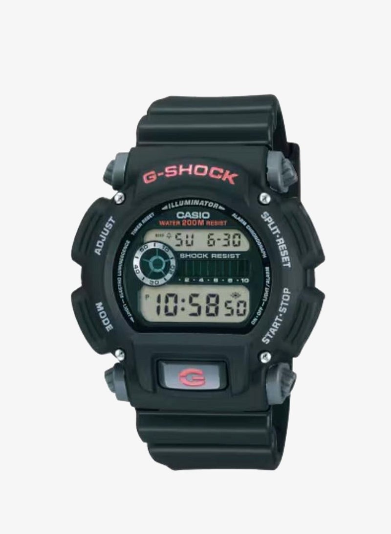 Men's Digital Display Watch With Black Resin Strap - DW-9052-1VDR
