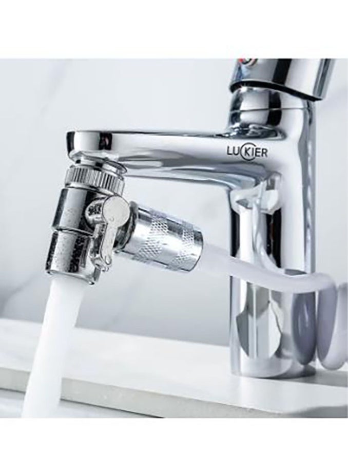 LUCKIER Portable Bidet Faucet, Stainless Steel Travel Shattaf Portable Bidet Faucet, Boosted Water Flow Shattaf Kit, 4m Hose, 2 Types of Bases, Adapter Kit, Suitable for Home/Hotel/Camping/Female/Baby care - Image 4