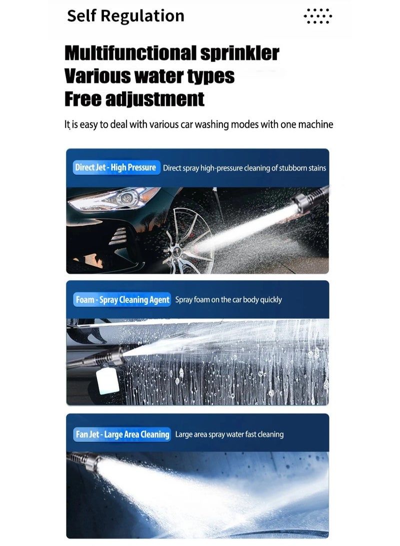 غسالة سيارة لاسلكية للمنزل المحمولة قابلة للشحن قوية عالية الضغط مدفع المياه انتزاع بطارية ليثيوم تنظيف قطعة أثرية - Image 2