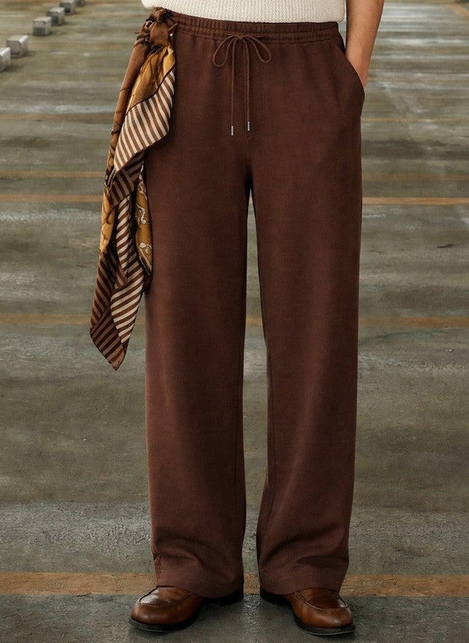 The Souled Store Men Brown Solid Cotton Straight Fit Joggers - Image 1
