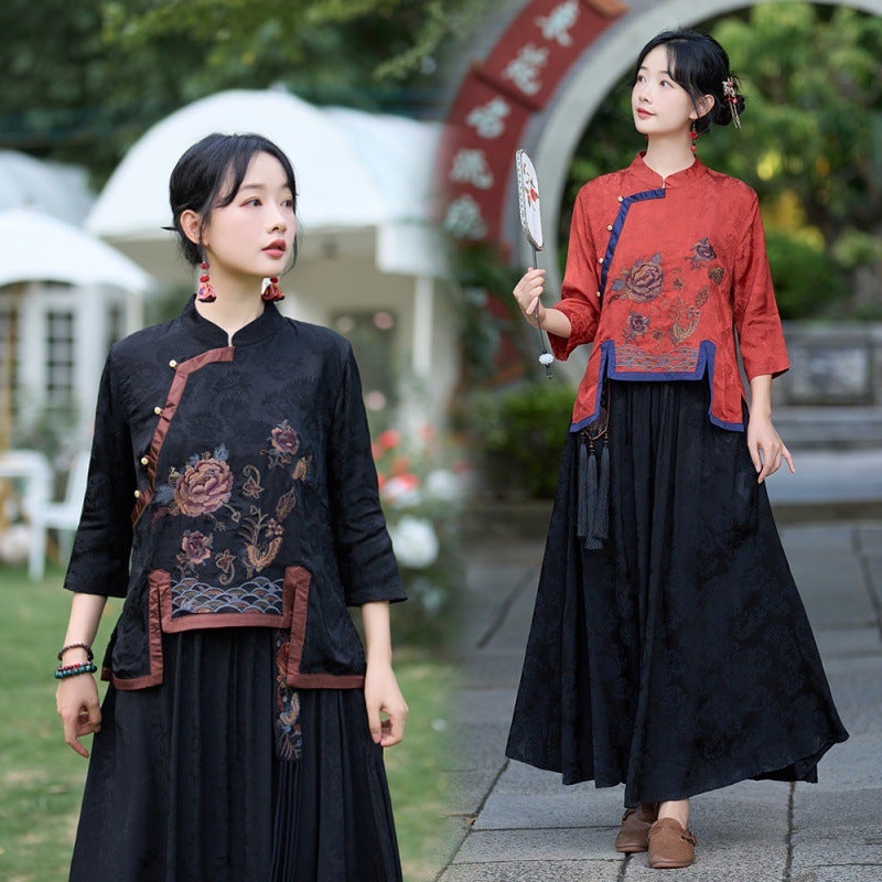 2024 New Chinese Style Improved New Chinese Style Embroidered Top - Image 3