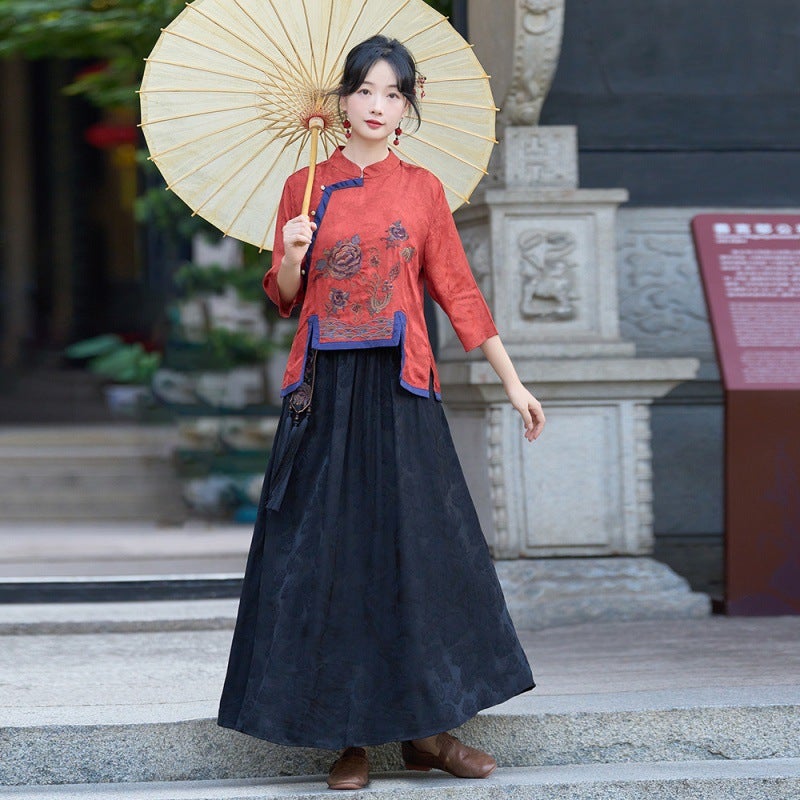 2024 New Chinese Style Improved New Chinese Style Embroidered Top - Image 5