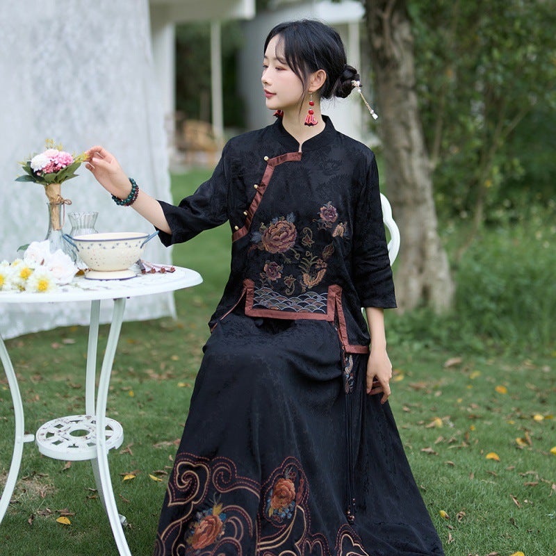 2024 New Chinese Style Improved New Chinese Style Embroidered Top - Image 1
