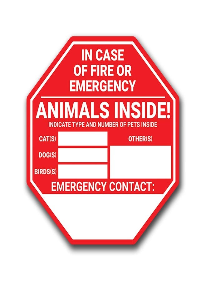 ملصق إنقاذ الحيوانات الأليفة للسلامة من الحرائق - عبوة من 4 ملصقات للنوافذ والأبواب - ملصق نافذة لإنقاذ حيواناتنا الأليفة في حالات الطوارئ - كلب وقط وحيوان أليف - 3 تصميمات لإنقاذ الحيوانات للاختيار من بينها - ملصقات 5 بوصات (علامة توقف الطوارئ) - Image 2