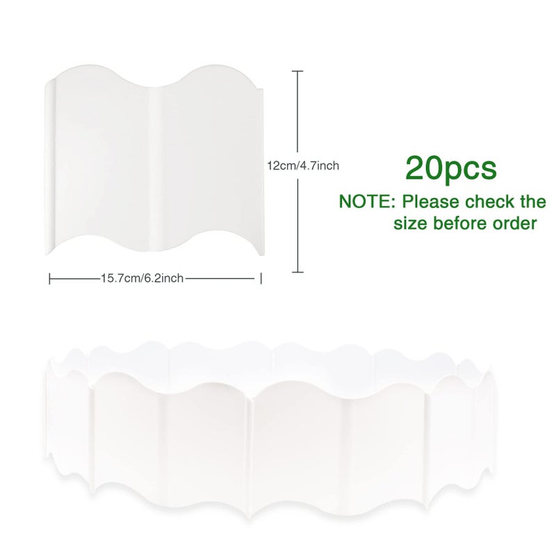 Bukela 20 Pcs White Plastic Garden Edging Kit 3.2 Meters Long Flexible Interlocking Landscape Border for Lawn Flower Bed Patio Walkway Yard Decorative Fence DIY - Image 2