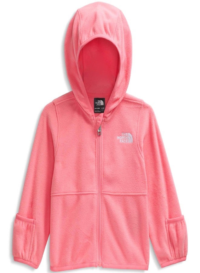 The North Face Baby Glacier Full Zip Hoodie - Soft Fleece Hoodie for Babies, Fold Over Mitts, Comfortable Stretch Fabric, Coral Crush, 3 Months - Image 3