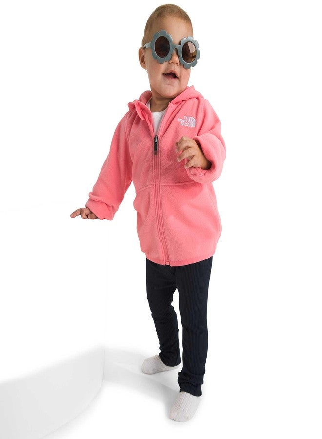 The North Face Baby Glacier Full Zip Hoodie - Soft Fleece Hoodie for Babies, Fold Over Mitts, Comfortable Stretch Fabric, Coral Crush, 3 Months - Image 1