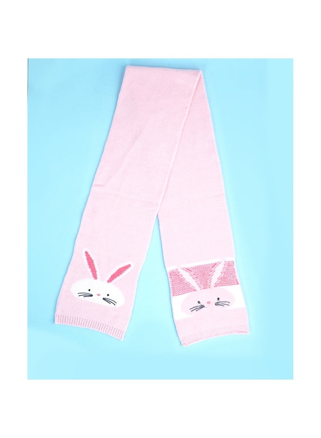 LITTLE SURPRISE BOX 3Pcs Pink Bunny Rabbit Matching Beanie Winter Cap Mufflers And Gloves Set  - Image 5