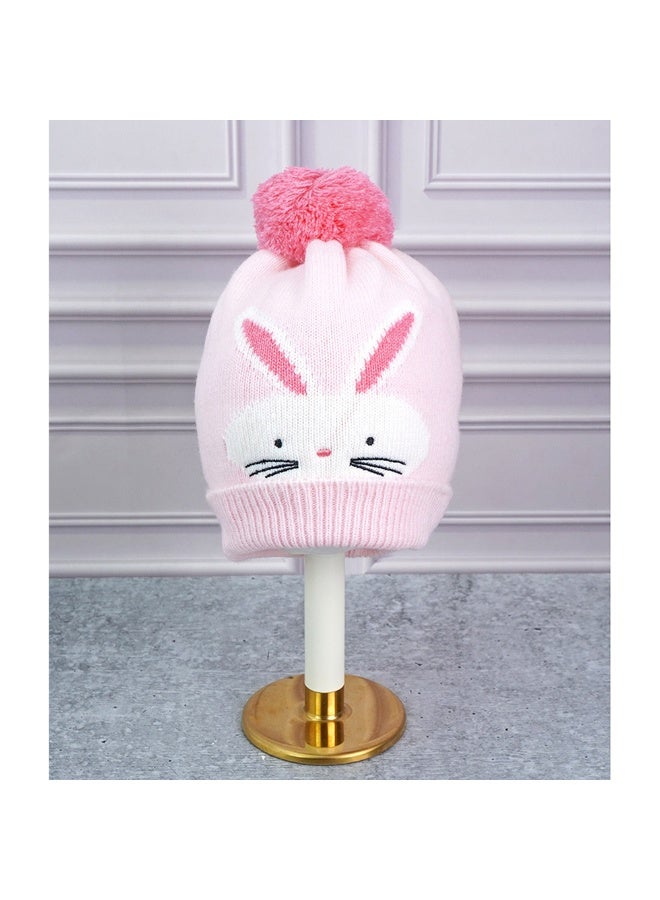 LITTLE SURPRISE BOX 3Pcs Pink Bunny Rabbit Matching Beanie Winter Cap Mufflers And Gloves Set  - Image 3