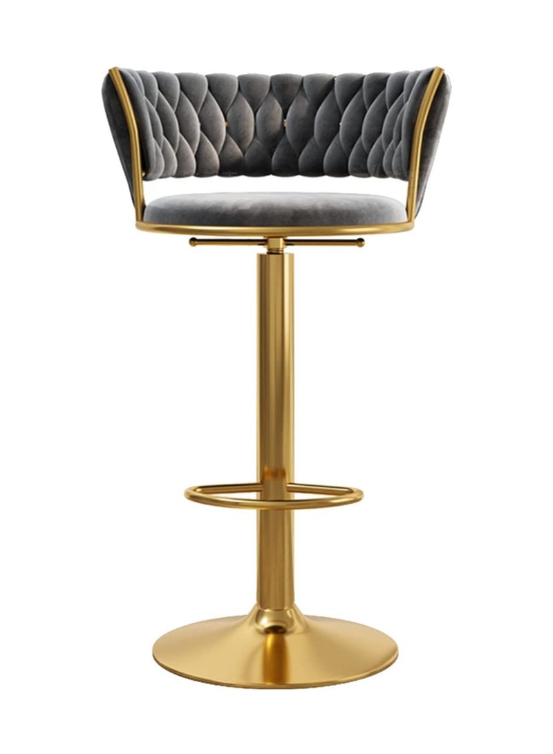 DubaiGallery Luxury bar Stool,Modern Round Adjustable Reception Chair, Gold Velvet Bar Chair, Kitchen high Dining Chair , Height Adjustable and 360° Swivel. Suitable for bar, Home, offce, Cafe - Image 1