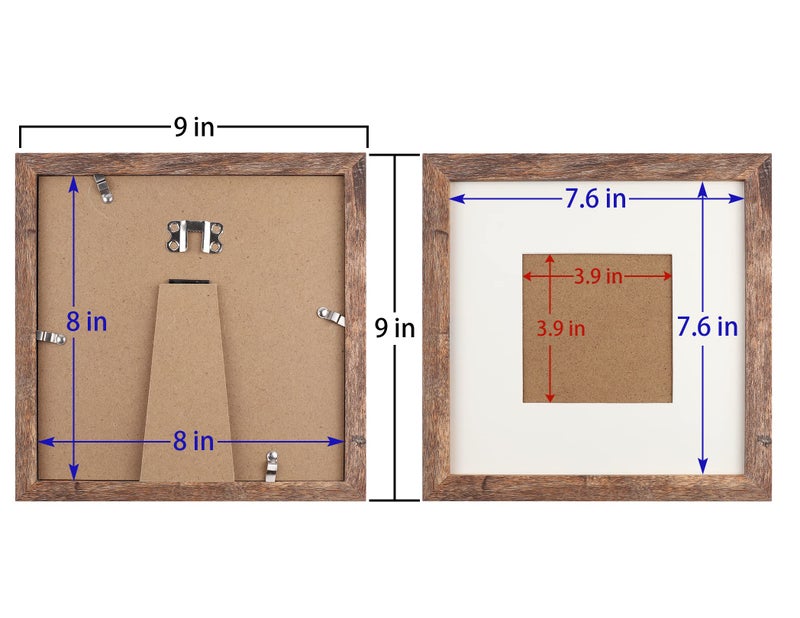TOFOREVO إطارات صور Toforevo 8x8 مجموعة من 2 إطار صورة للحبوب الخشبية لتصاعد الجدار أو عرض الطاولة - Image 3