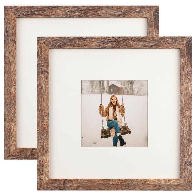TOFOREVO إطارات صور Toforevo 8x8 مجموعة من 2 إطار صورة للحبوب الخشبية لتصاعد الجدار أو عرض الطاولة - Image 1