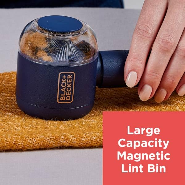 BLACK+DECKER Rechargeable USB-C Fabric & Garment Shaver – Large Capacity Lint Remover for Clothing and Upholstery, 6 Stainless Steel Blades - Image 4