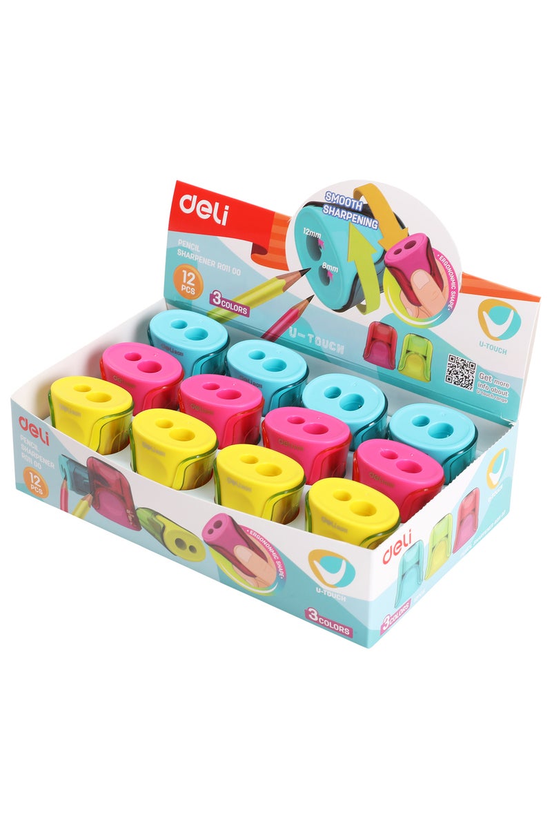 Deli 2-Hole Sharpener -ER01100 – ideal for school and office use - Image 3