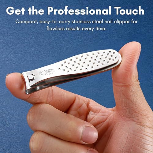 Beauté Secrets Nail Cutter - Professional Nail Clipper with Curved Blade for Trimming & Grooming - Easy to Use, Precision Nail Care Tool, Silver - Image 5