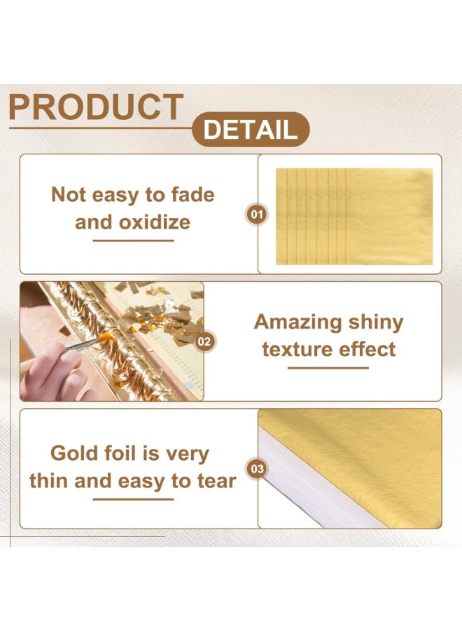 LYNLYN 300PCS Imitation Gold Leaf Foil Sheets, Gold, Silver and Rose Gold for Resin, Crafts, Gilding, Scrapbooking, Nail Art, Painting and Home Decoration - Image 2