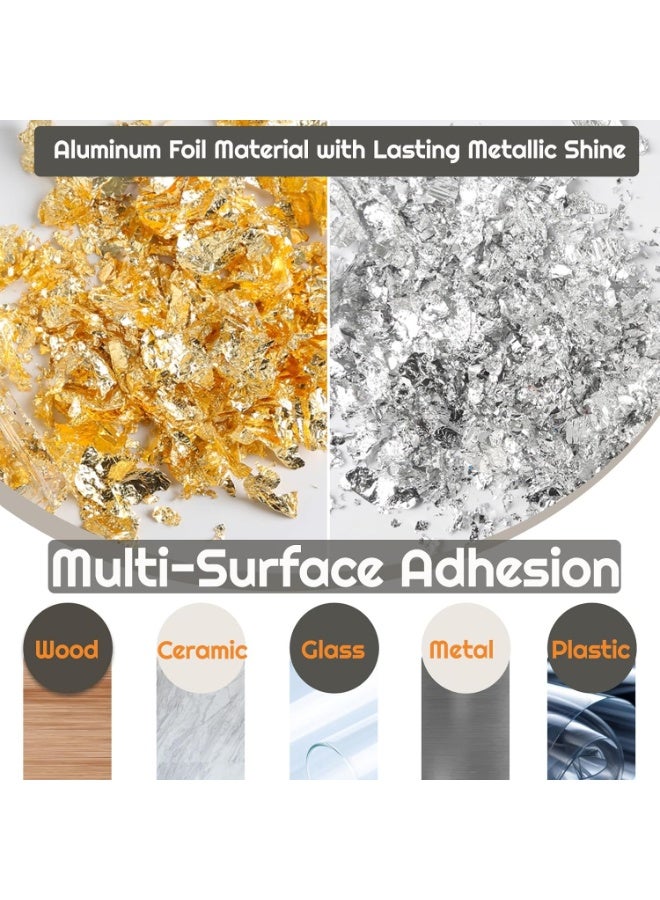 LYNLYN 300PCS Imitation Gold Leaf Foil Sheets, Gold, Silver and Rose Gold for Resin, Crafts, Gilding, Scrapbooking, Nail Art, Painting and Home Decoration - Image 3