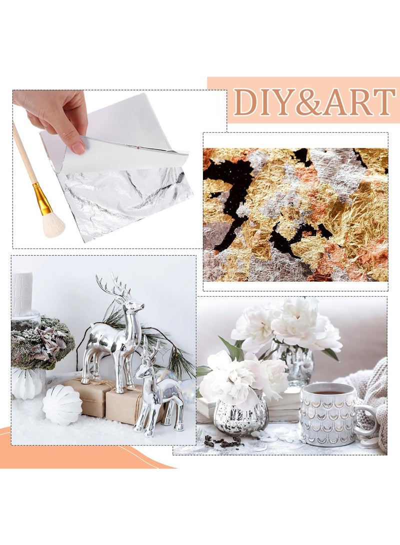 LYNLYN 300PCS Imitation Gold Leaf Foil Sheets, Gold, Silver and Rose Gold for Resin, Crafts, Gilding, Scrapbooking, Nail Art, Painting and Home Decoration - Image 5