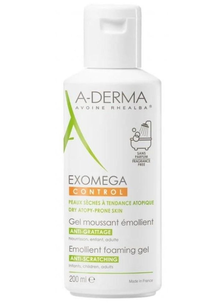 A-DERMA A Derma Exomega Control Bath Foam Gel for Atopic Skins 200ml - Image 1