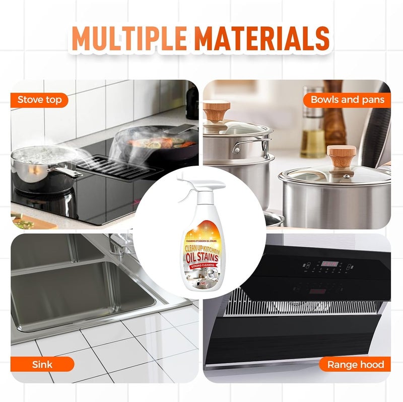 Heavy Duty 2025 New Kitchen Cleaner, Multipurpose Oil Stain Remover, Strong Grill Cleaner for Restaurant, Cleaning Spray for Home Chefs - Image 3