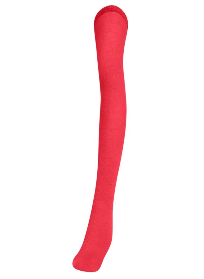 MUKHAKSH (Pack of 1 Pair Girls Kids Cotton Thigh High Thigh Length upto the thigh Mid Thigh Long Red Stocking Socks, 13-14 Years