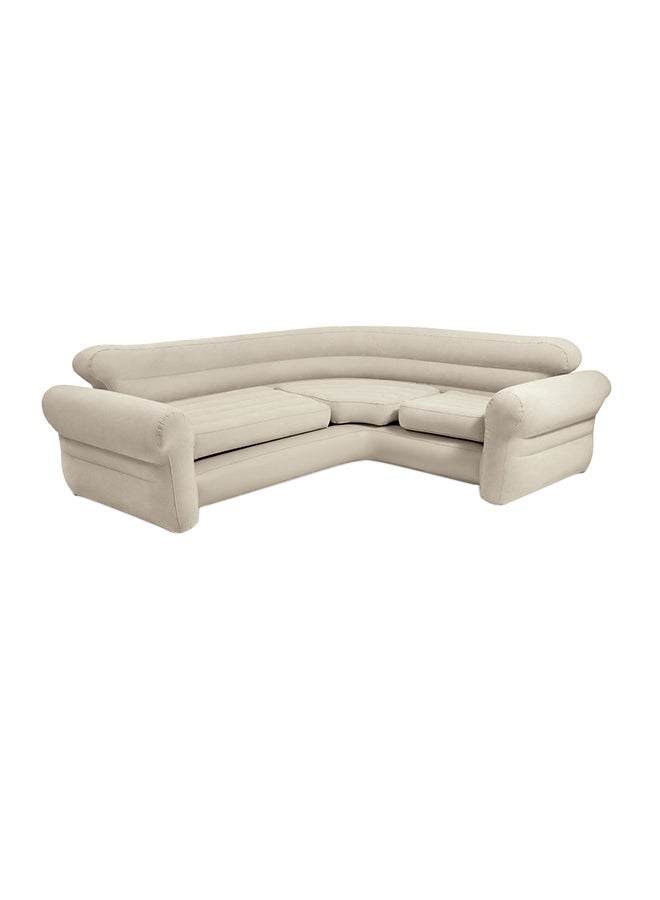 INTEX Corner Sofa "L-Shaped" Inflatable Couch 2.57M X 2.03M X 76Cm Beige 257x203x76cm - Image 1
