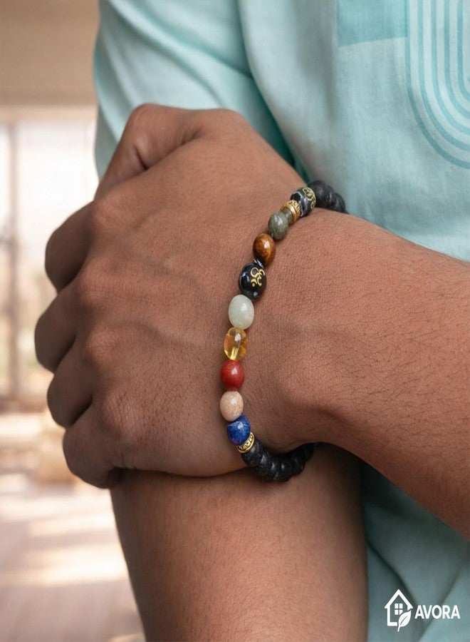 AVORA Navgraha Shanti Bracelet for Men & Women | 108 Hours Astrologically Charged Crystal Bracelet for Prosperity, Balance & Energy Alignment | Navgraha Gemstone Wear Jewellery - Image 2