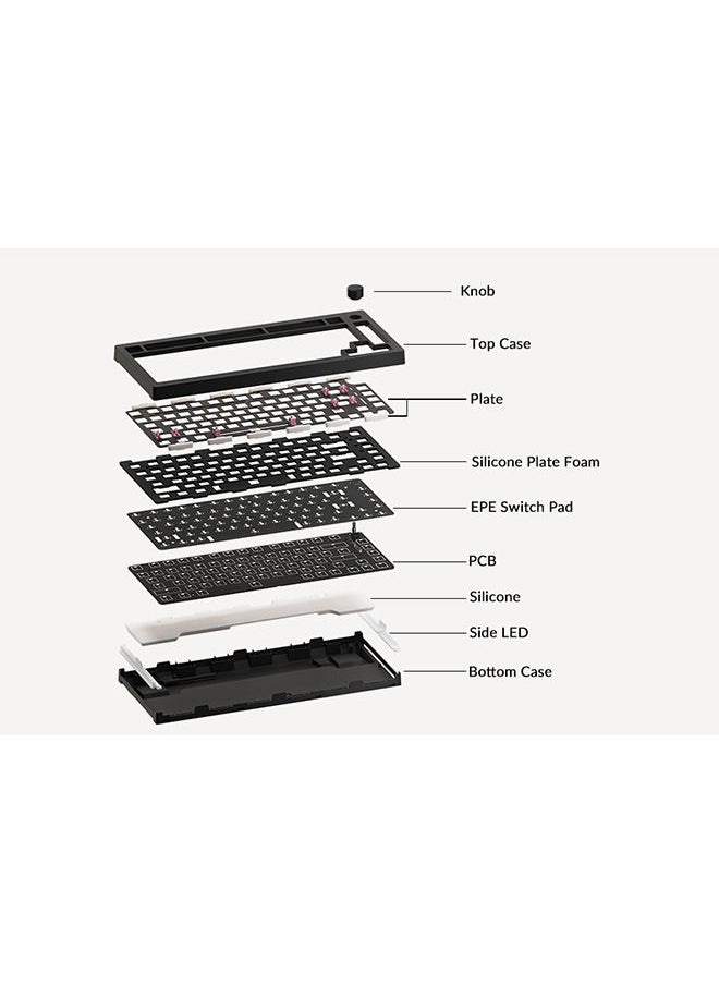 AKKO - AKKO 5075S Barebone  DIY Kit  for Mechanical Keyboard - Blue Ash - Image 1