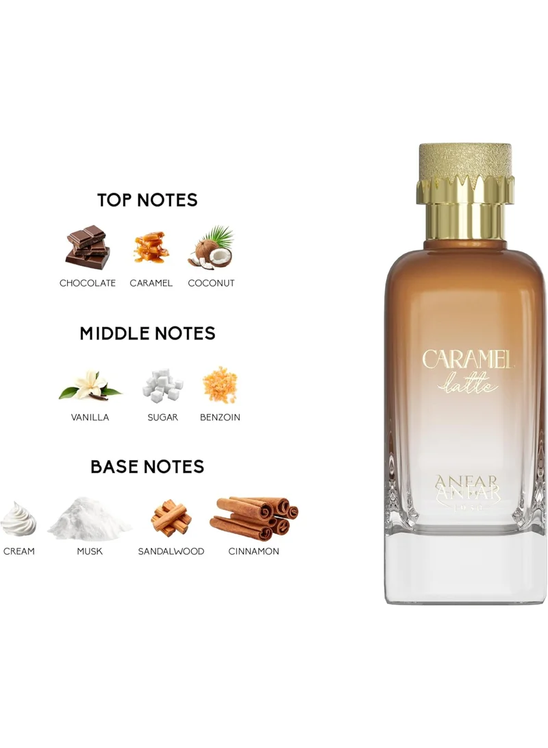 Anfar  Anfar Caramel Latte Extrait de Parfum 100ml – Long Lasting Women’s Gourmand Perfume with Caramel, Chocolate & Coconut  | Best Price UAE