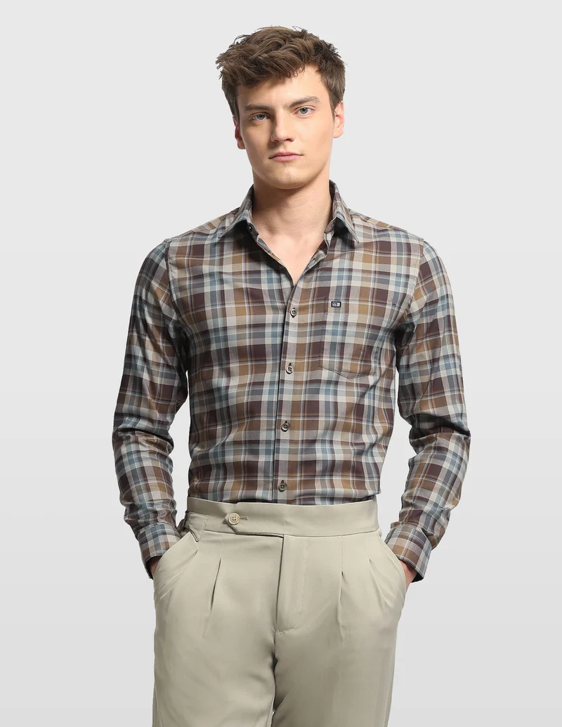 Arrow Tartan Checked Chelsea Slim Fit Shirt