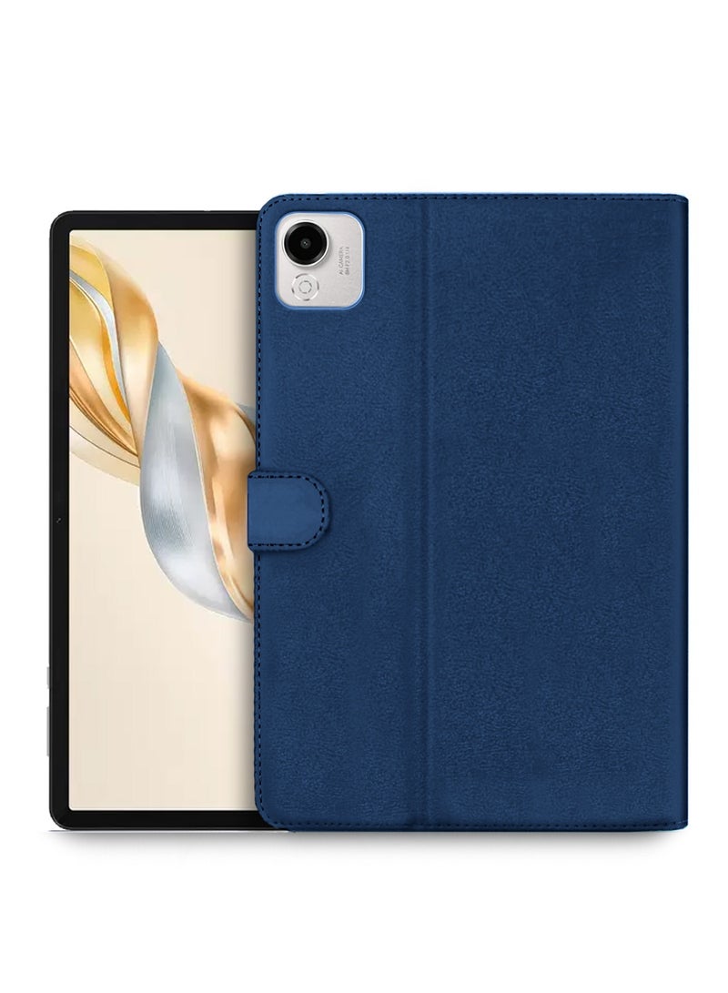 اوميكر غلاف حالة قابل للطي مع إغلاق مغناطيسي من الجلد الصناعي Honor Pad X9a 11.5 4G 2025 (TCFPSR) - أزرق بحري - Image 1