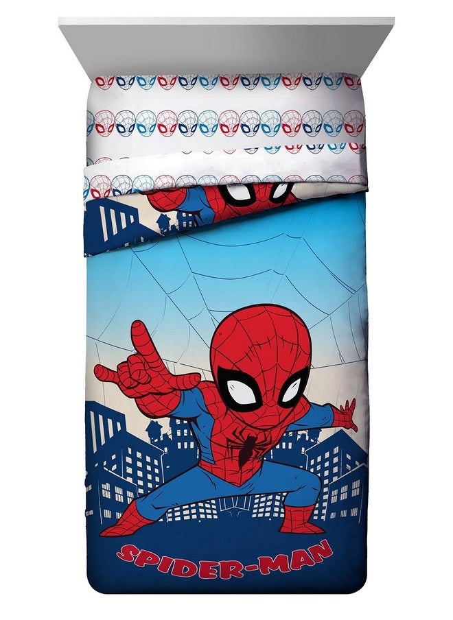 Jay Franco - Marvel Super Hero Adventures Go Spidey 4 Piece Toddler Bed Set Super Soft Microfiber Bed Set Includes Toddler Size Comforter & Sheet Set Bedding Features Spiderman - Image 1