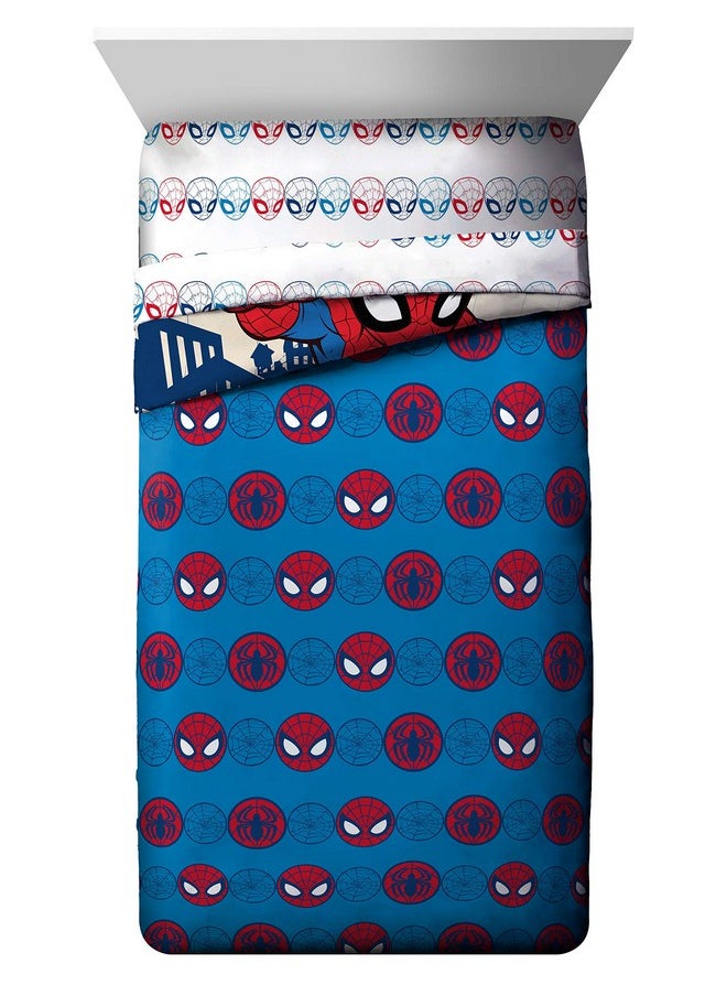 Jay Franco - Marvel Super Hero Adventures Go Spidey 4 Piece Toddler Bed Set Super Soft Microfiber Bed Set Includes Toddler Size Comforter & Sheet Set Bedding Features Spiderman - Image 1