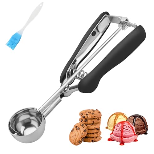 JETONN Small Cookie Scoop 1 Tablespoon, Size #60 Cookie Dough Scoop, Stainless Steel Ice Cream Scooper with Trigger Release, for Baking Small Cookies, Meatballs, Melon Balls - Image 1