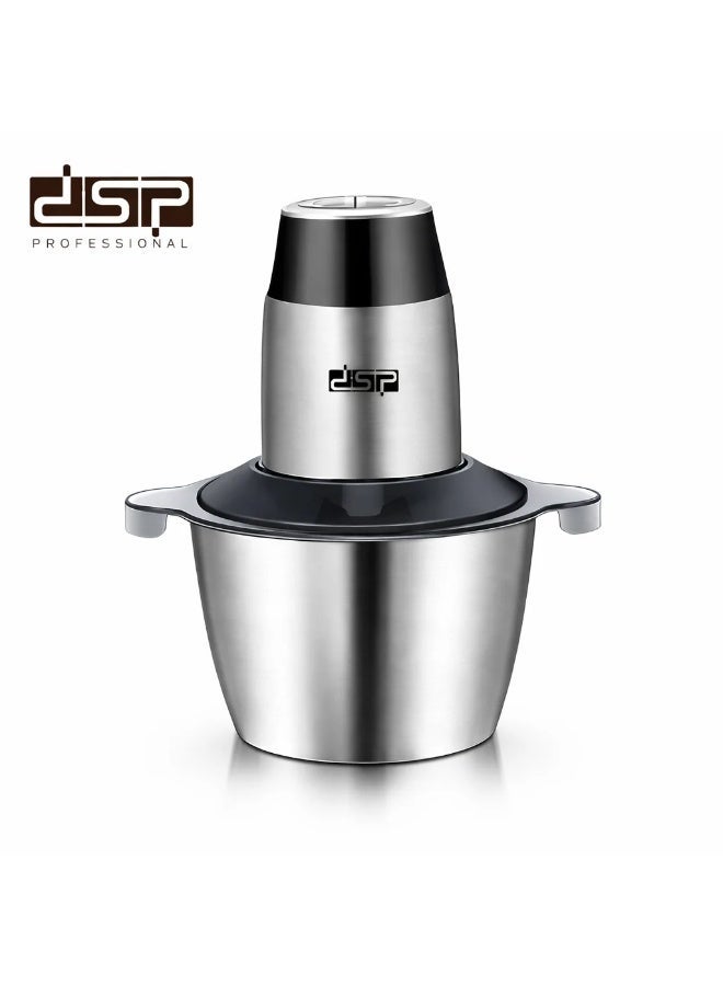 Vegetable and meat chopper and slicer 1.7L metal bowl 300W KM4021 DSP 2-speed control, safety lock and powerful grinding capacity, quickly mix vegetables, fruits and meat, to meet the needs of families Four-slice stainless steel blades Stainless steel shaft Full copper motor 5430 Color Silver - - - - -